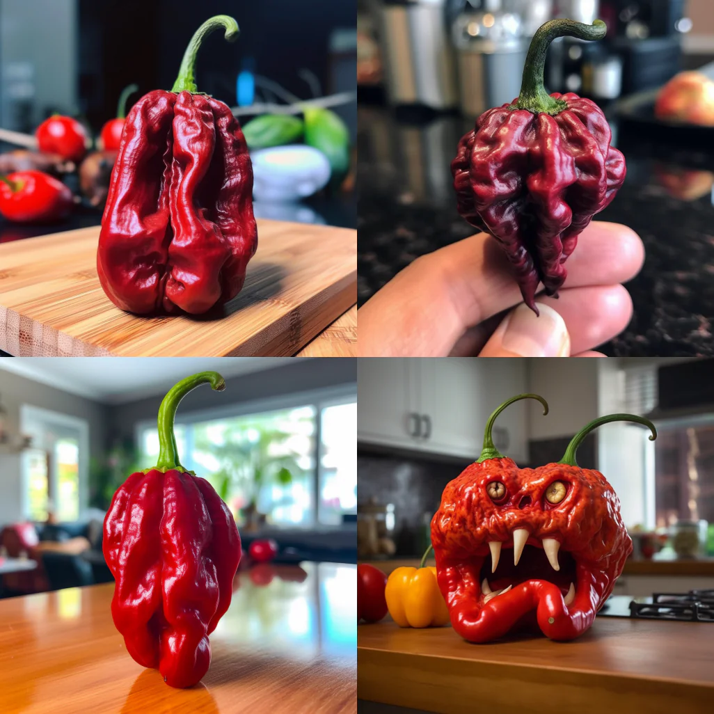 Devil's tongue peppers