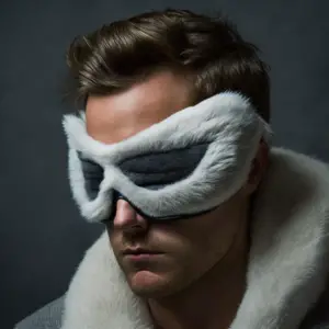 Faux Fur Weighted Man Eye Mask