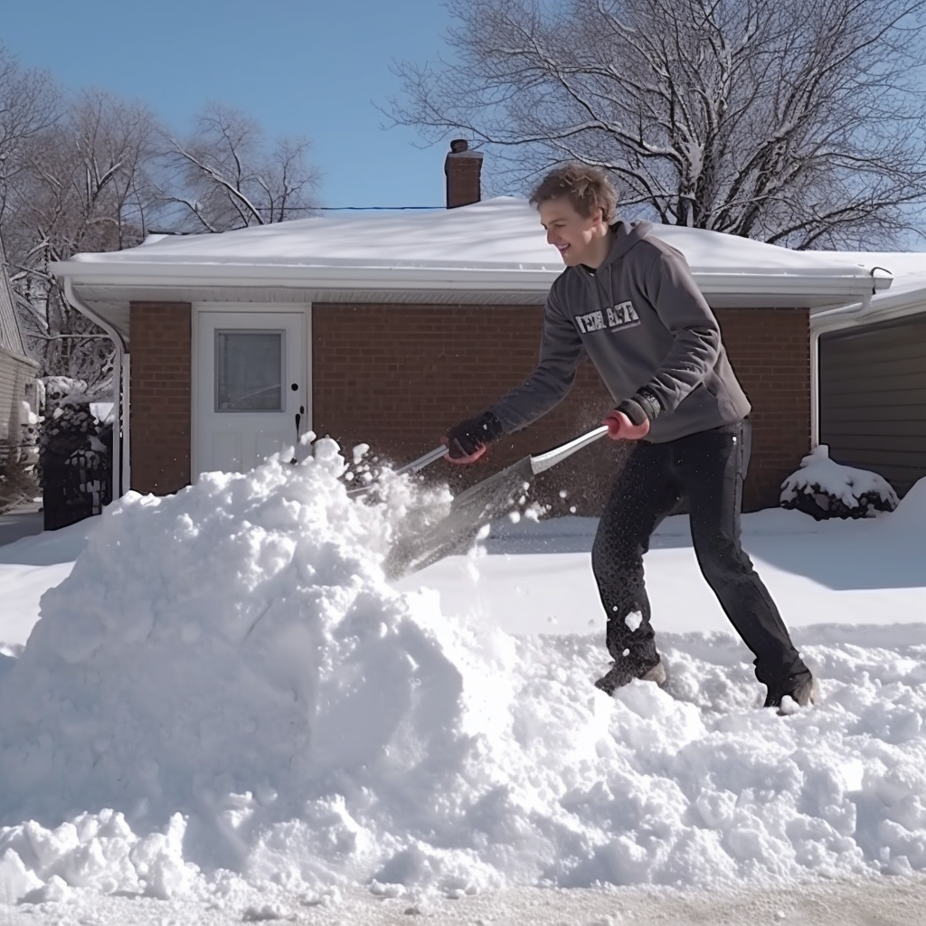 How many calories burned shoveling snow for 1 hour?