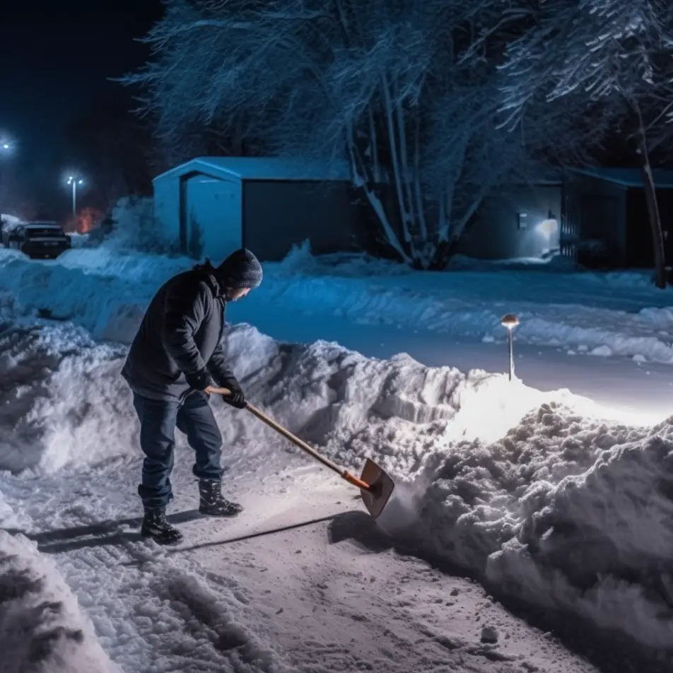 How many calories burned shoveling snow for 30 minutes?