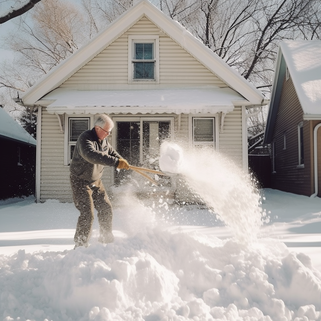 What are the risks associated with shoveling snow?