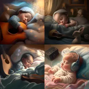 newborn baby listening music