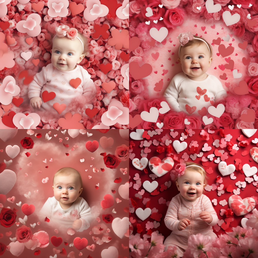 valentines day photoshoot baby girl