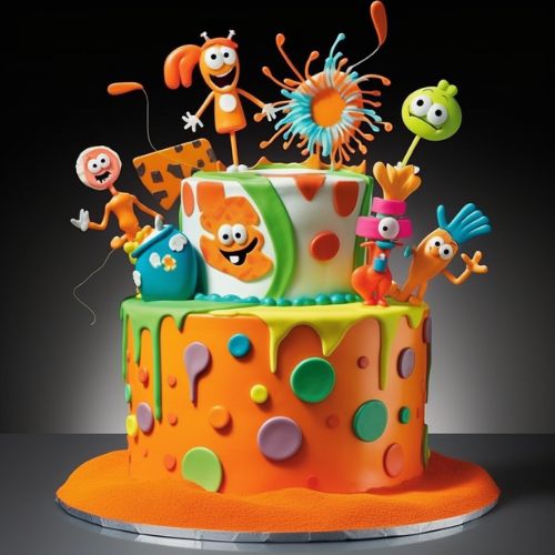 90s themed birthday cake idea Nickelodeon Cake