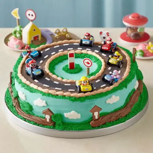 90s themed birthday cake ideas Mario Kart Cakes