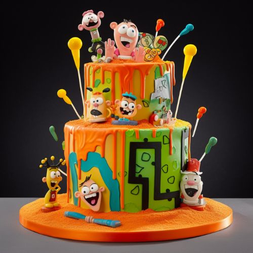 90s themed birthday cake ideas Nickelodeon Cake