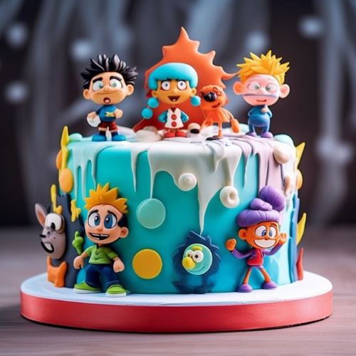 90s themed birthday cake ideas Retro Cartoon Character Cake