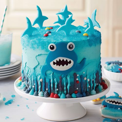 Baby Shark Drip Birthday Cakes