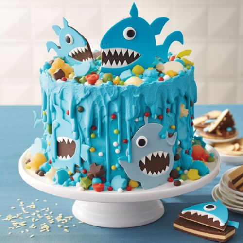 Baby Shark Drip Themed Birthday Cake