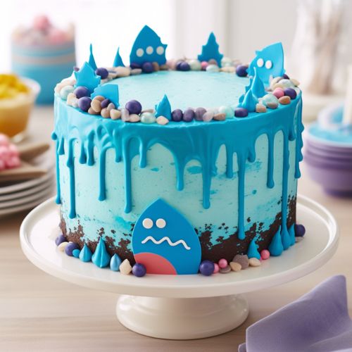 Baby Shark Drip Themed Birthday Cakes