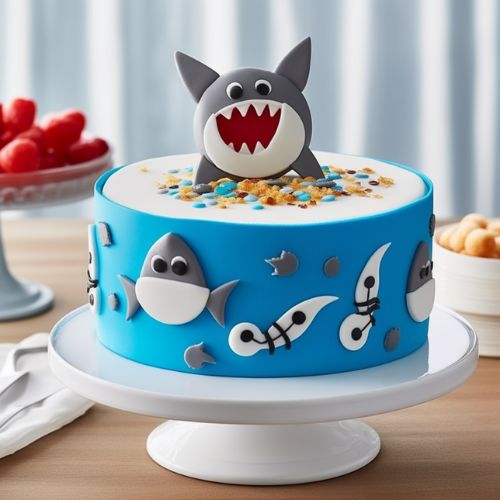 Baby Shark Musical Note Themed Birthday Cakes