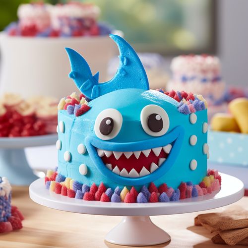 Baby Shark Number Themed Birthday Cake