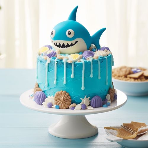 Baby Shark Smash Themed Birthday Cake