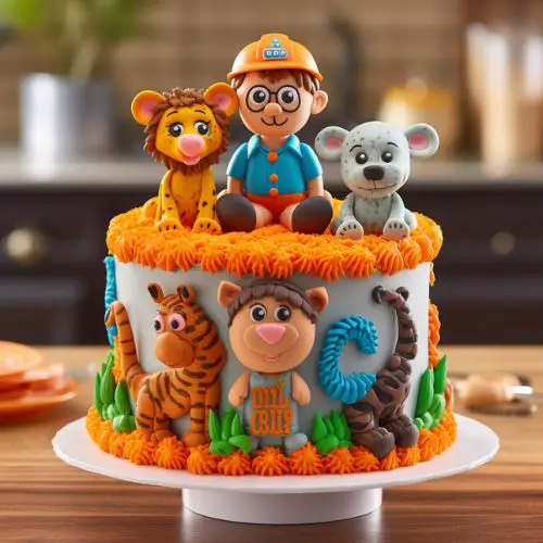 Blippi's Animal Safari Themed Birthday Cake Idea