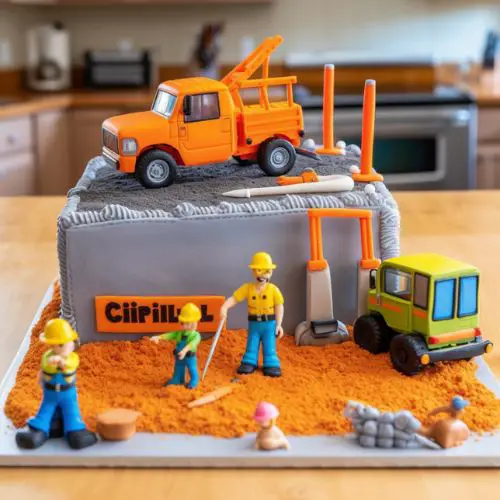 Blippi's Construction Zone Themed Birthday Cake Ideas