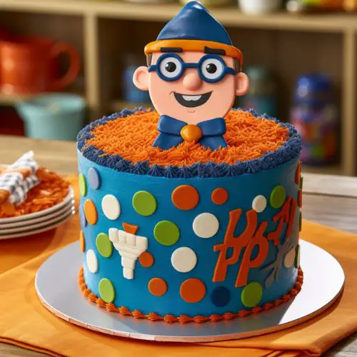 Blippi's Happy Birthday Themed Birthday Cake Idea