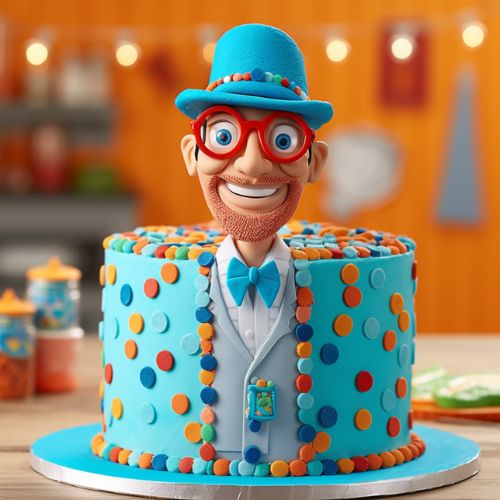 Blippi's Happy Birthday Themed Birthday Cake