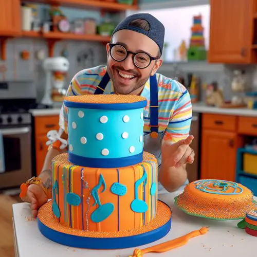 Blippi's Music Party Themed Birthday Cake Ideas