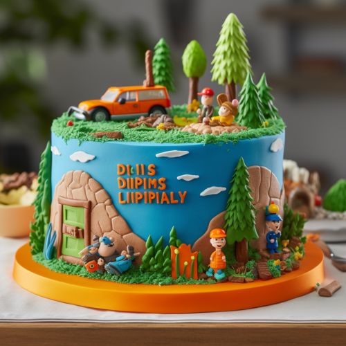 Blippi's Outdoor Adventures Themed Birthday Cake Idea