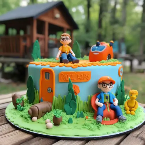 Blippi's Outdoor Adventures Themed Birthday Cake Ideas