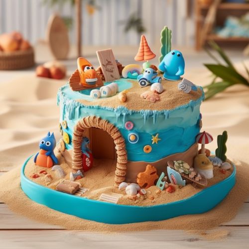 Bluey's Beach Day Cake ideas