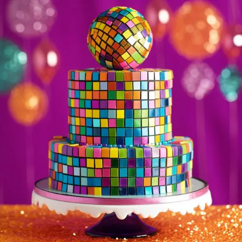 Disco Fever Themed Birthday Cake Ideas