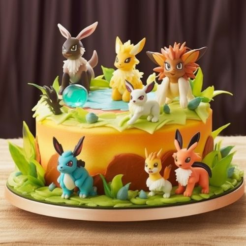 Eevee Evolution Themed Birthday Cake Ideas