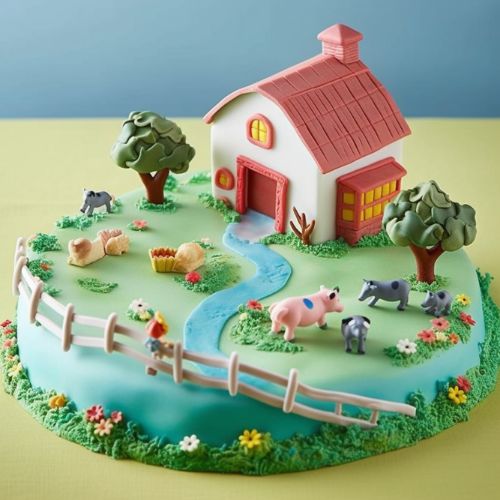 Farm Scenery Themed Birthday Cakes