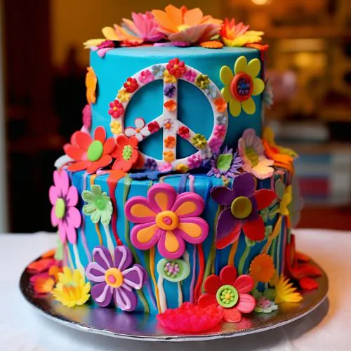 Flower Power Themed Birthday Cake Ideas