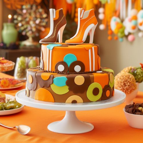 Groovy 70s Fashion Themed Birthday Cake Idea