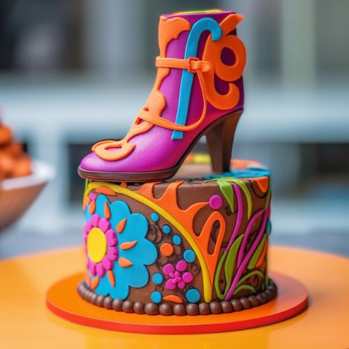 Groovy 70s Fashion Themed Birthday Cake Ideas