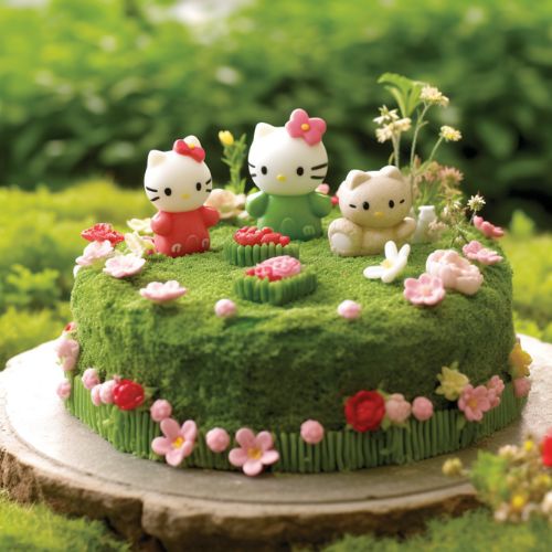 Hello Kitty Garden Birthday Cakes