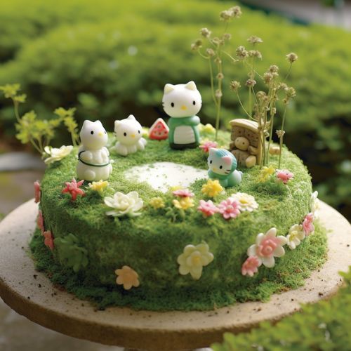 Hello Kitty Garden Themed Birthday Cakes