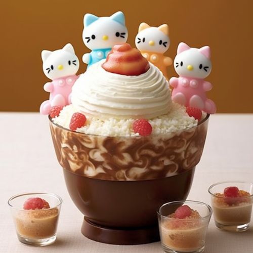 Hello Kitty Ice Cream Sundae Themed Birthday Cakes