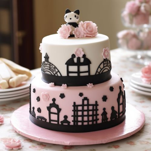 Hello Kitty Parisian Elegance Themed Birthday Cakes