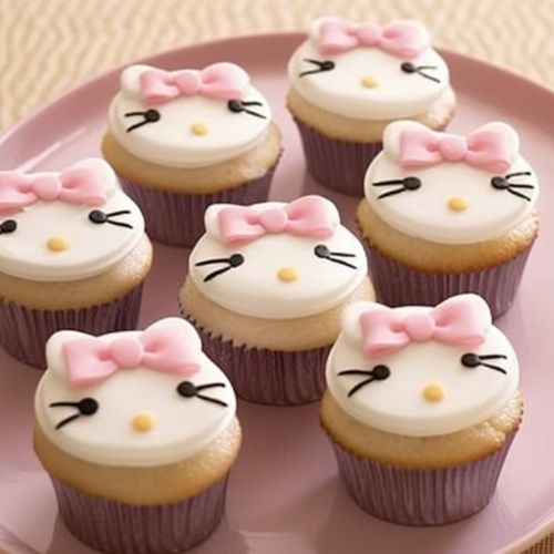 Hello Kitty Themed Birthday Cupcake