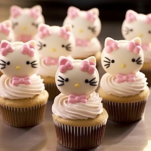Hello Kitty Themed Birthday Cupcakes