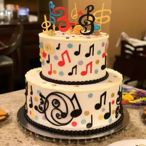 Magical Music Notes Themed Birthday Cakes