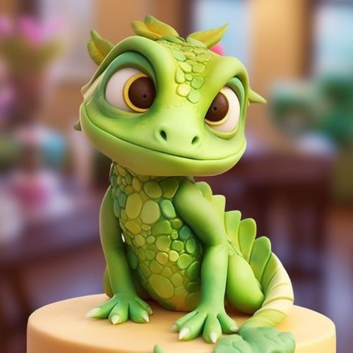 Pascal the Chameleon Themed Birthday Cake