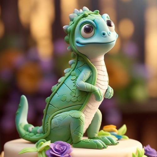 Pascal the Chameleon Themed Birthday Cakes