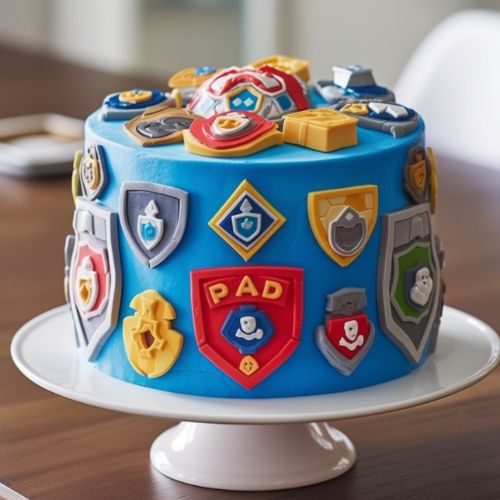 Paw Patrol Badge themed birthday Cake