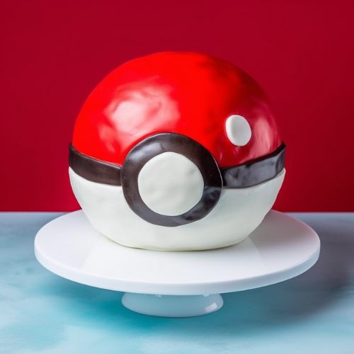 Poké Ball Themed Birthday Cake