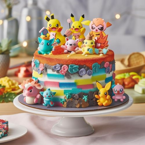 Poké Party Themed Birthday Cake Idea