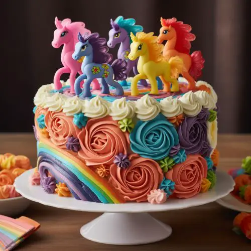 Rainbow Power Themed Birthday Cake idea