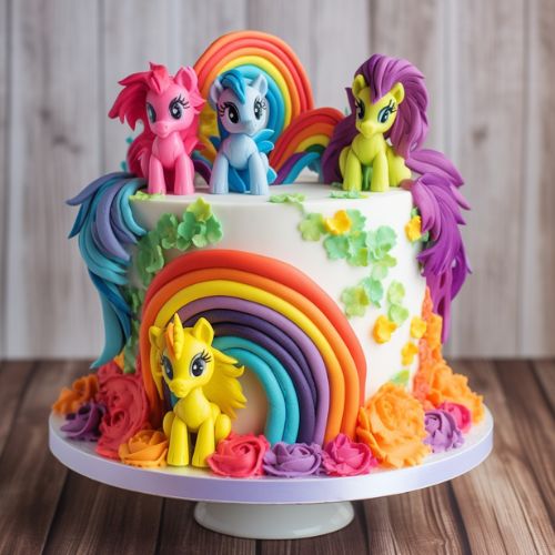 Rainbow Power Themed Birthday Cake ideas