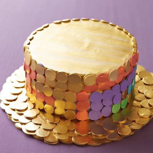 Rainbow and Gold Coins Themed Birthday Cakes