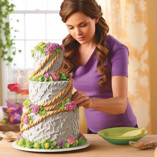 Rapunzel Braid Themed Birthday Cake
