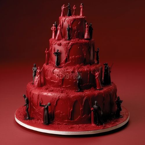 Red Wedding themed Cake