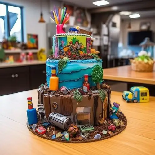 Rocky's Recycling themed birthday Cake