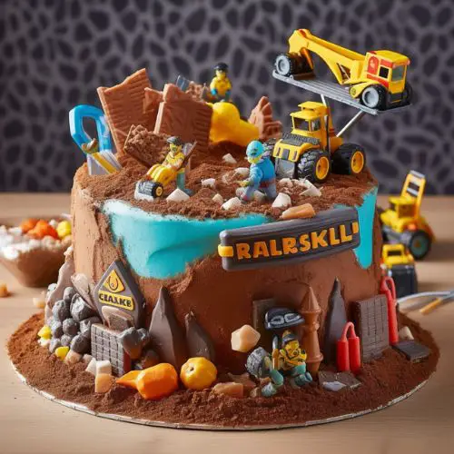 Rubble's Construction Site themed birthday Cake ideas